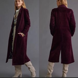 Anthropologie Velvet Corduroy Duster Jacket 6